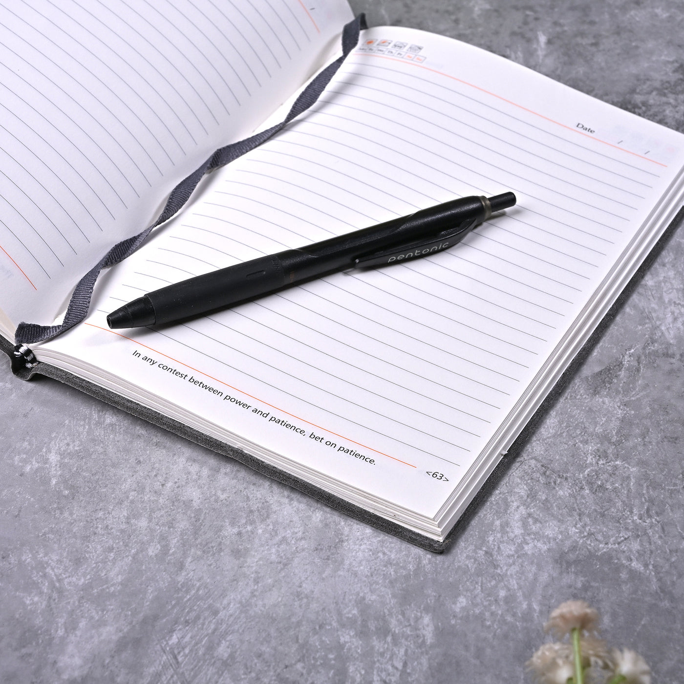 Grey Rexine Cover Diary (6x8inch)