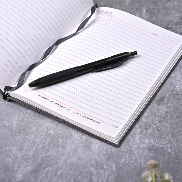 Grey Rexine Cover Diary (6x8inch)