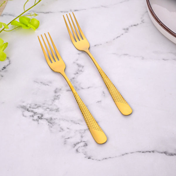 Timeless Stainless Steel Golden Forks (set of 2)