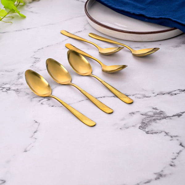 Sunlit Gold Tea Spoons (Set of 6)