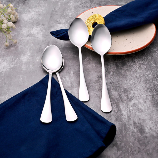 Sleek & Shiny Stainless Steel Spoons (Set of 4)