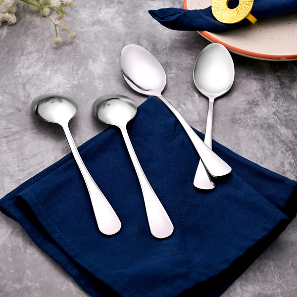 Sleek & Shiny Stainless Steel Spoons (Set of 4)