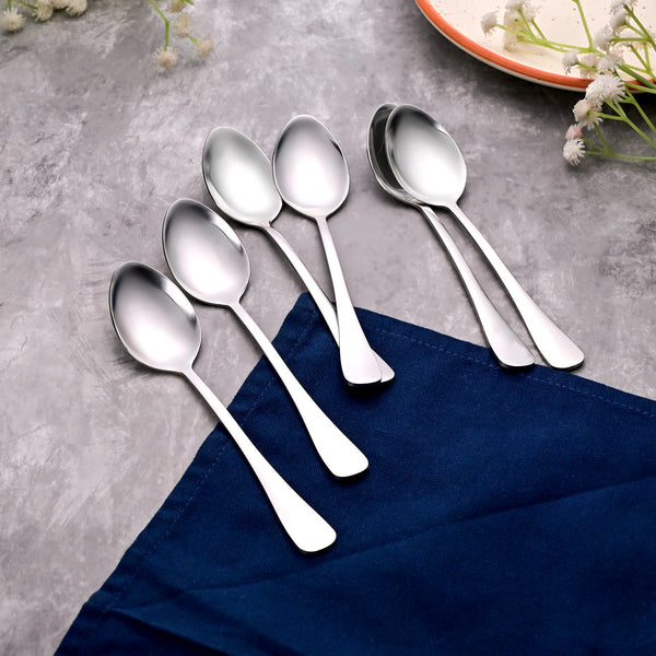 Velvet Shine Silver Tea Spoons (Set of 6)