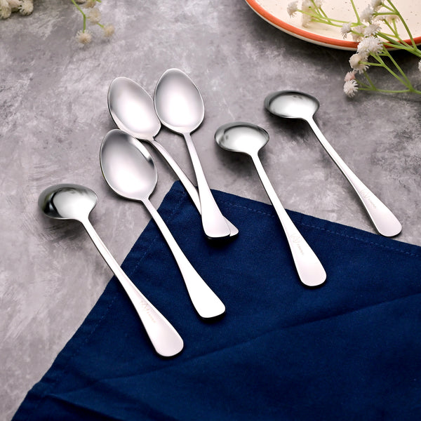 Velvet Shine Silver Tea Spoons (Set of 6)