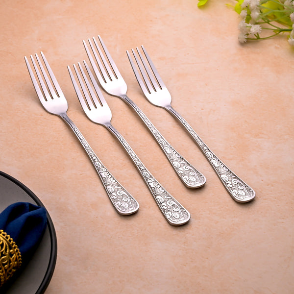 Lustre Bloom Silver Forks (Set of 4)