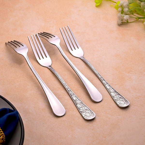Lustre Bloom Silver Forks (Set of 4)