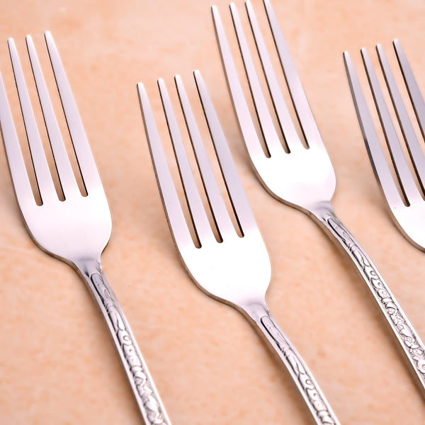 Lustre Bloom Silver Forks (Set of 4)