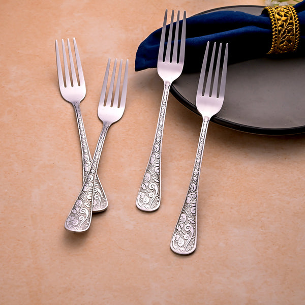 Lustre Bloom Silver Forks (Set of 4)