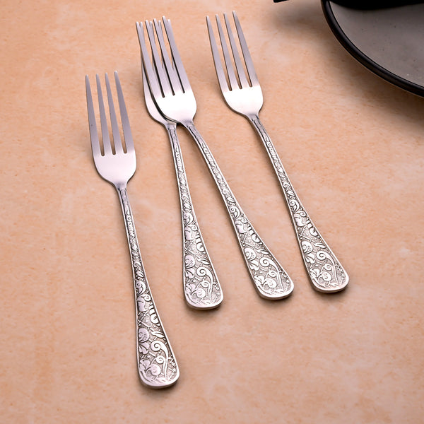 Lustre Bloom Silver Forks (Set of 4)