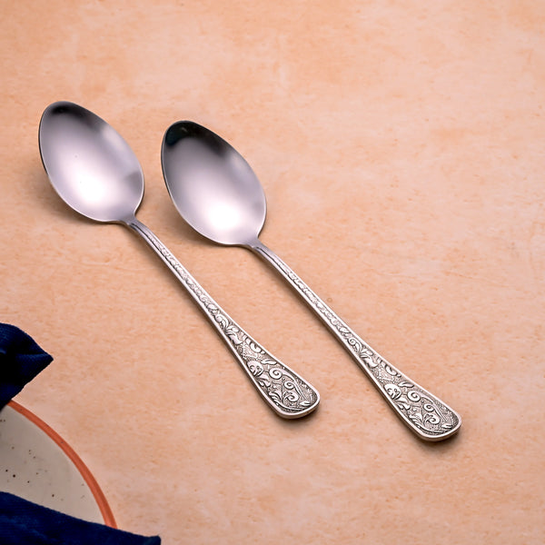 Silver Blossom Tea Spoons (Set of 2)