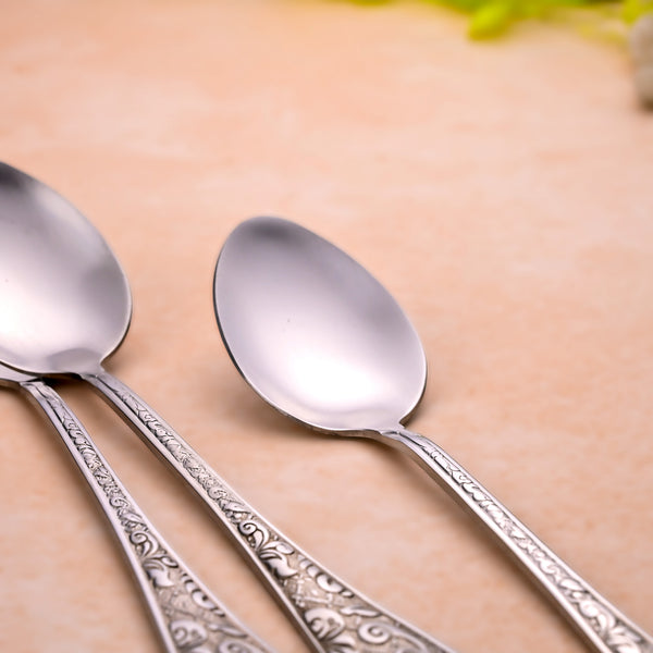 Silver Blossom Tea Spoons (Set of 4)