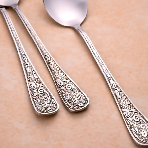 Silver Blossom Tea Spoons (Set of 4)