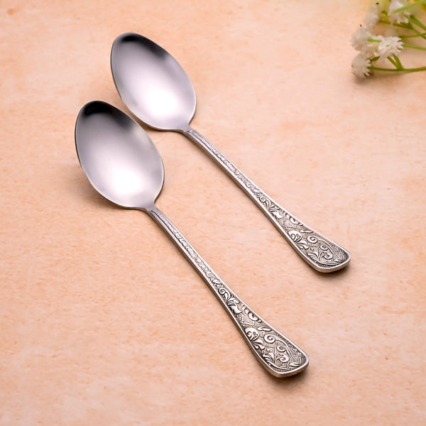 Silver Blossom Tea Spoons (Set of 2)