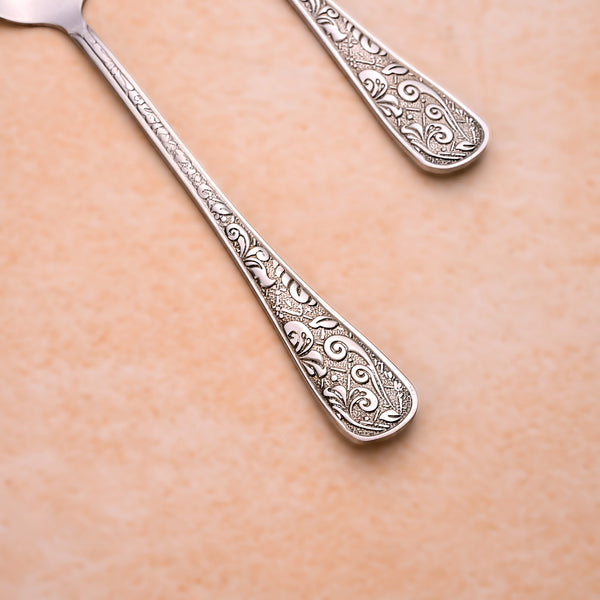 Silver Blossom Tea Spoons (Set of 2)