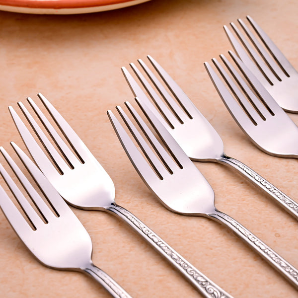 Silver Aura Dessert Forks (Set of 6)
