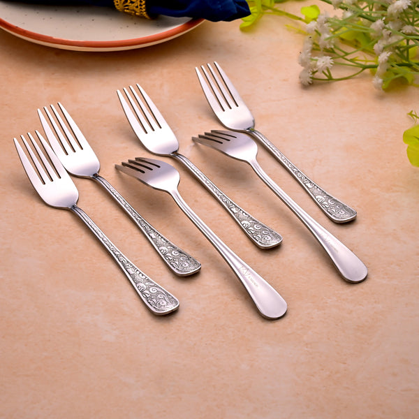 Silver Aura Dessert Forks (Set of 6)
