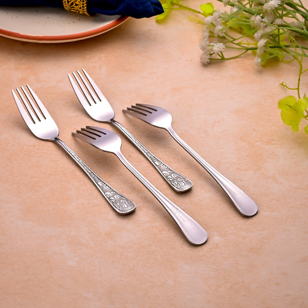 Silver Aura Dessert Forks (Set of 4)