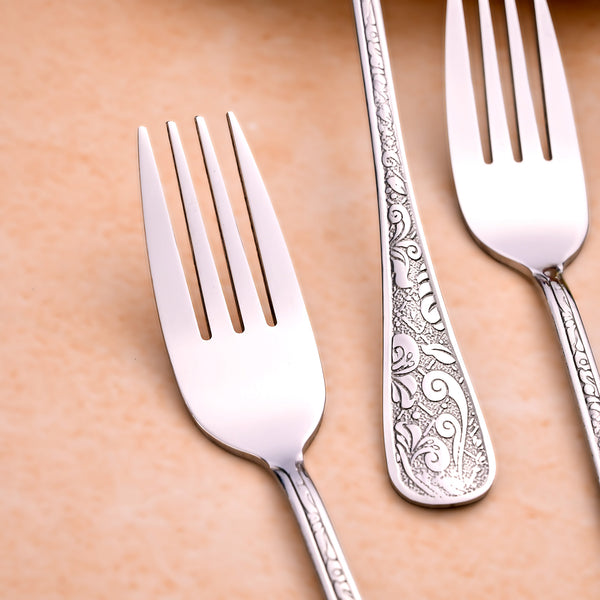 Silver Aura Dessert Forks (Set of 6)