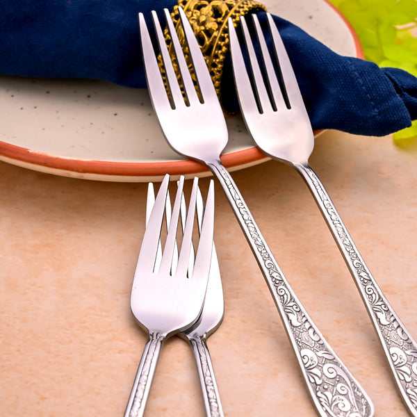 Silver Aura Dessert Forks (Set of 4)