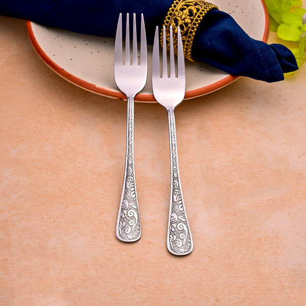 Silver Aura Dessert Forks (Set of 2)