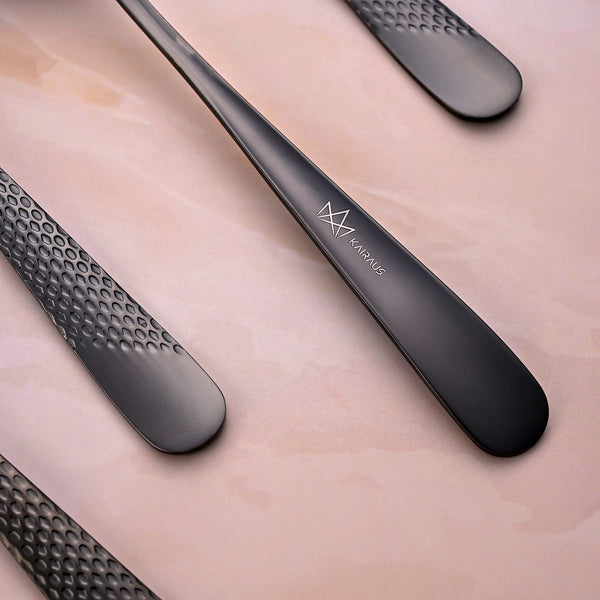 Onyx Black Stainless Steel Spoons (Set of 4)