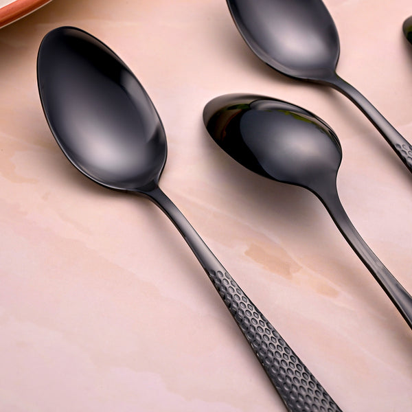 Onyx Black Stainless Steel Spoons (Set of 4)