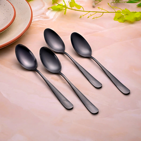 Onyx Black Stainless Steel Spoons (Set of 4)
