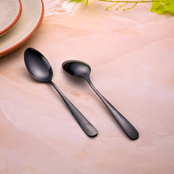 Onyx Black Stainless Steel Spoons (Set of 2)