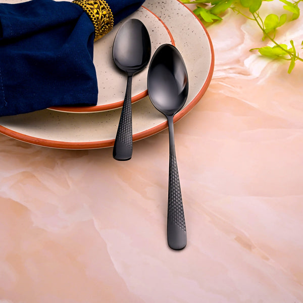 Onyx Black Stainless Steel Spoons (Set of 2)