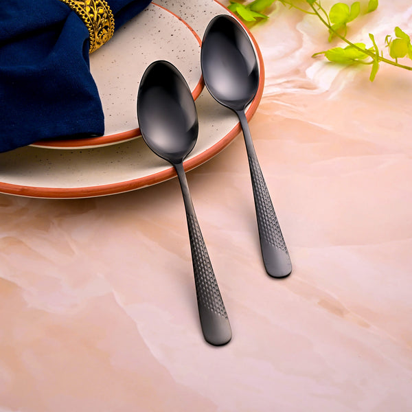Onyx Black Stainless Steel Spoons (Set of 2)