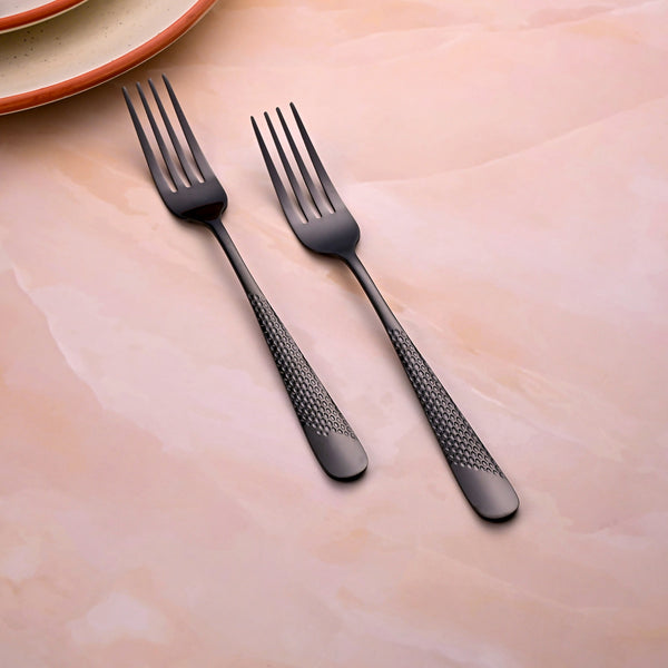Black Flame Stainless Steel Forks (Set of 2)
