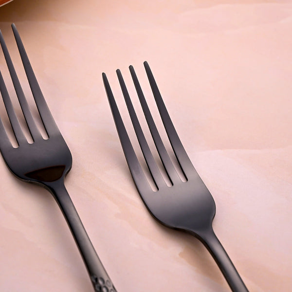 Black Flame Stainless Steel Forks (Set of 2)