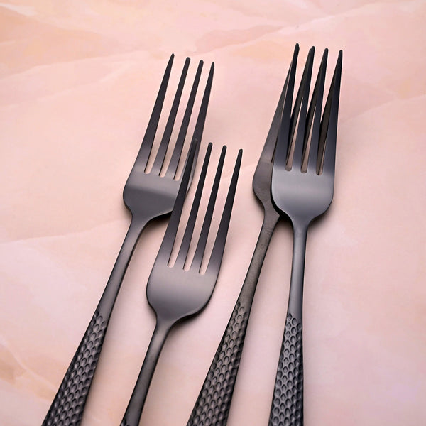 Black Flame Stainless Steel Forks (Set of 4)