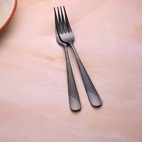 Black Flame Stainless Steel Forks (Set of 2)