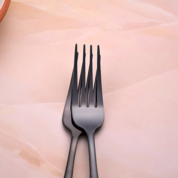 Black Flame Stainless Steel Forks (Set of 2)