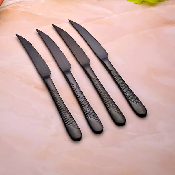 Nightfall Stainless Steel Black Knife (Set of 4)
