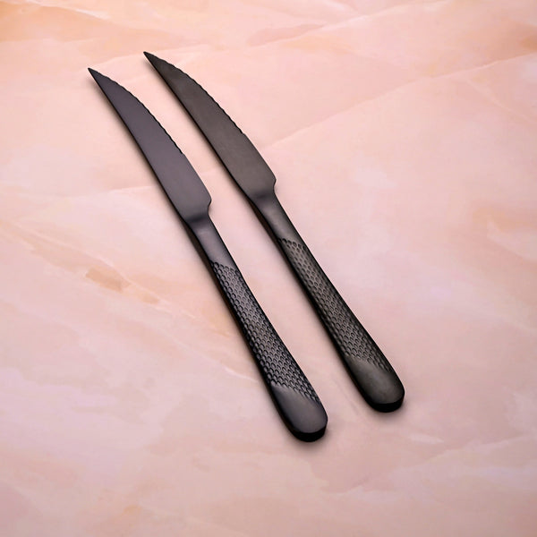 Nightfall Stainless Steel Black Knife (Set of 2)
