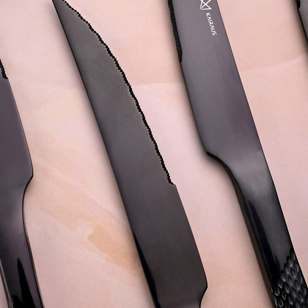 Nightfall Stainless Steel Black Knife (Set of 2)