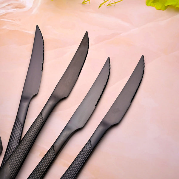 Nightfall Stainless Steel Black Knife (Set of 4)