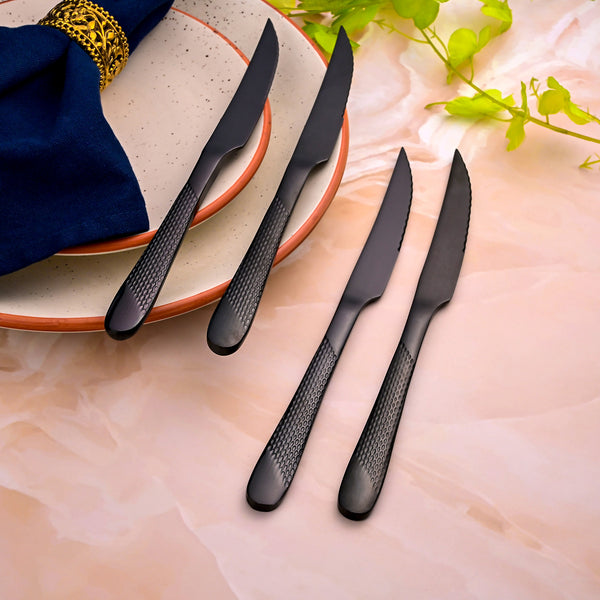Nightfall Stainless Steel Black Knife (Set of 4)