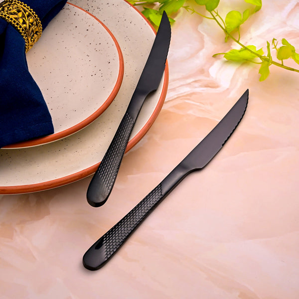 Nightfall Stainless Steel Black Knife (Set of 2)