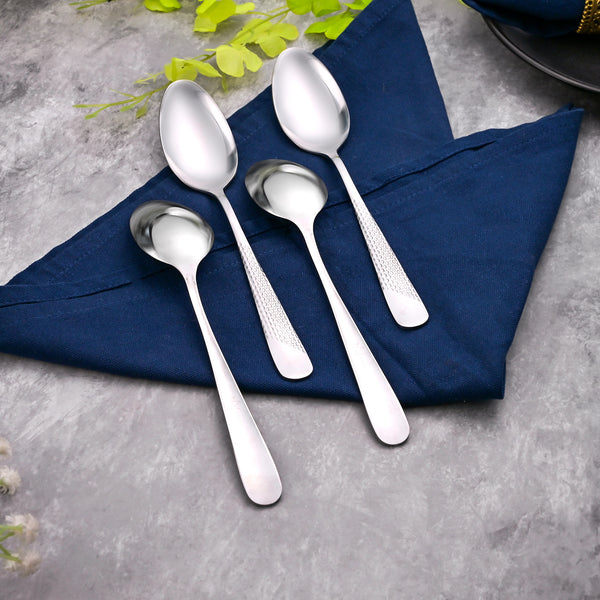 Majestic Silver Stainless Steel Spoons (Set of 4)