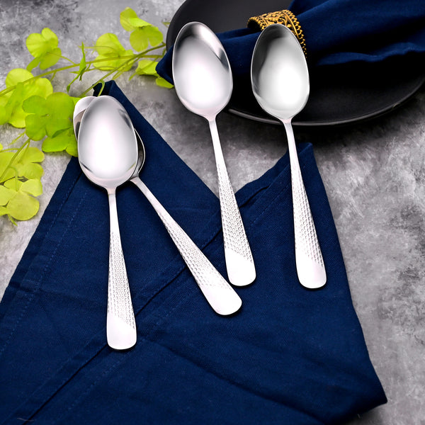Majestic Silver Stainless Steel Spoons (Set of 4)