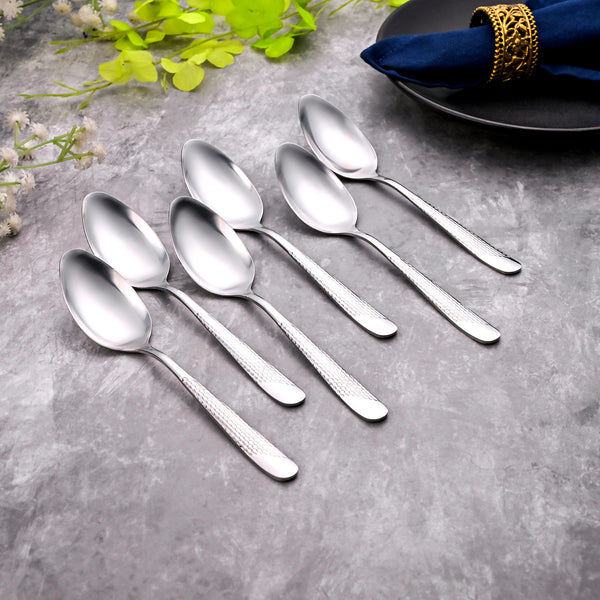 Mini Majestic Silver Stainless Steel Spoons (Set of 6)