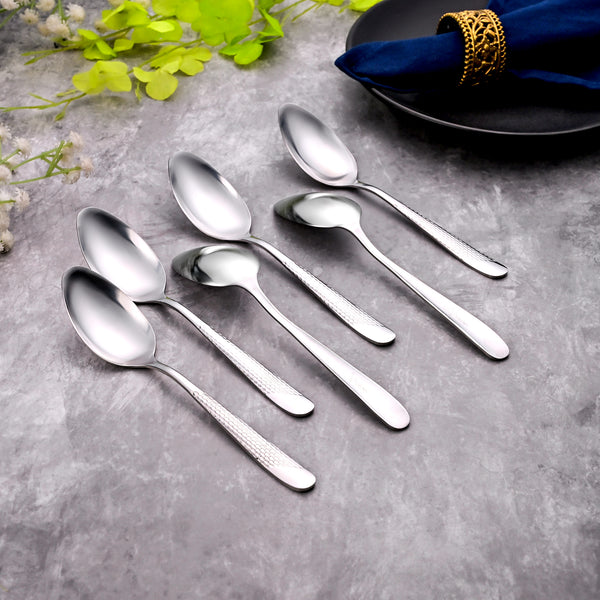 Mini Majestic Silver Stainless Steel Spoons (Set of 6)