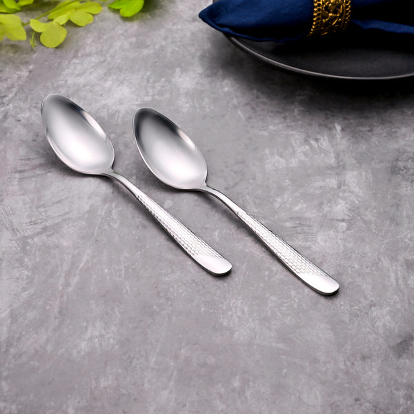 Mini Majestic Silver Stainless Steel Spoons (Set of 2)