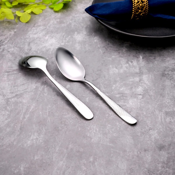 Mini Majestic Silver Stainless Steel Spoons (Set of 2)