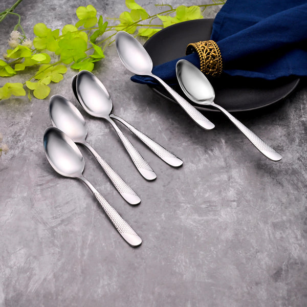 Mini Majestic Silver Stainless Steel Spoons (Set of 6)