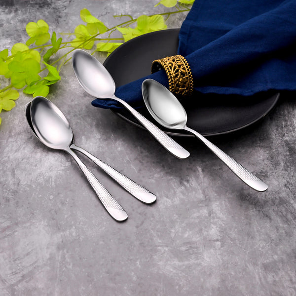 Mini Majestic Silver Stainless Steel Spoons (Set of 4)