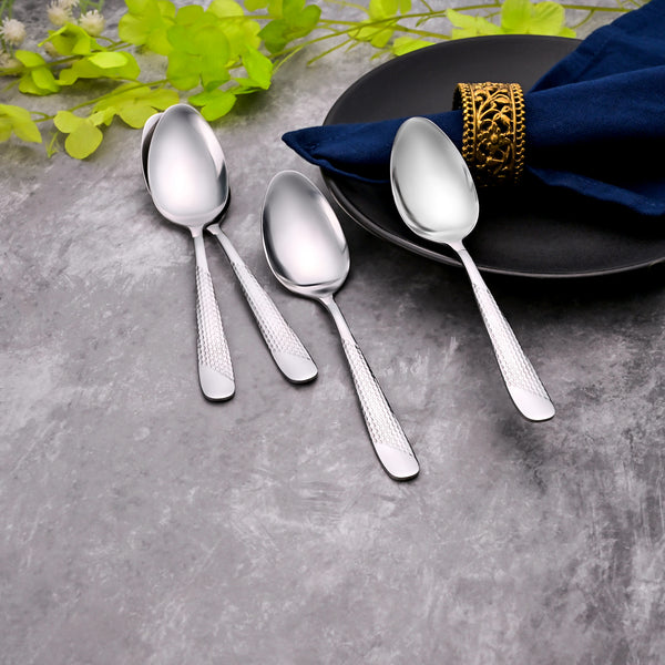 Mini Majestic Silver Stainless Steel Spoons (Set of 4)